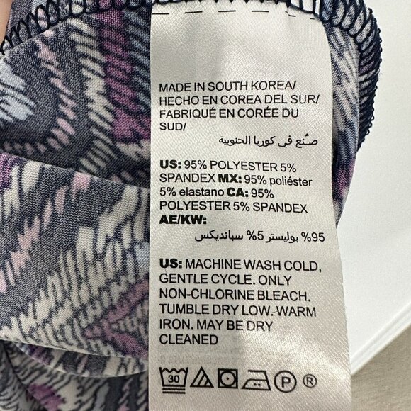 Chico's Dress Diamond Print Midi Blue Purple Stretch Knit Size 6 - Picture 6 of 10